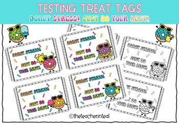 Preview of TESTING TREAT TAGS ⎸  DONUT STRESS JUST DO YOUR BEST