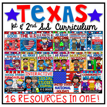 Preview of TEXAS 1ST & 2ND GRADE SOCIAL STUDIES BUNDLE (16 Resources in One!)