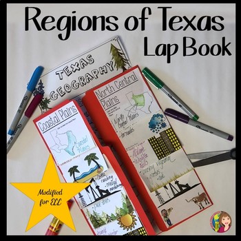 Preview of TEXAS GEOGRAPHY LAP BOOK - Modified for ELL or 4th Grade