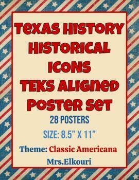Preview of TEXAS HISTORY HISTORICAL FIGURES POSTERS! TEKS ALIGNED! 