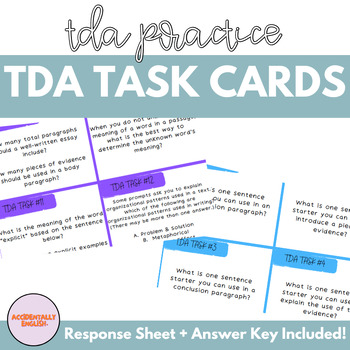 Preview of TEXT DEPENDENT ANALYSIS: 16 Task Cards (+ Response Sheet & Answer Key!)