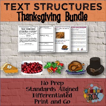 Preview of Text Structures Thanksgiving Writing Activity Bundle