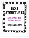 TEXT STRUCTURES-definitions and signal words matching activity