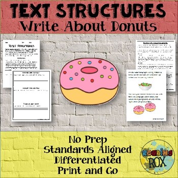 Preview of Text Structures: Freebie Review and Write About DONUTS