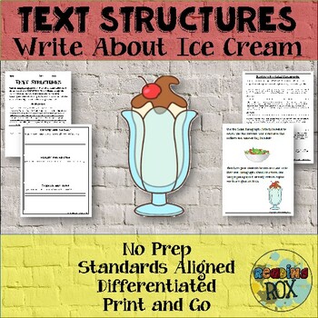 Preview of Text Structures Writing Activity: Ice Cream