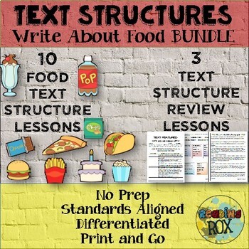 Preview of Text Structures Writing Activity Food Bundle