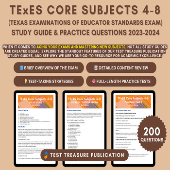 Preview of TExES Core Subjects 4-8 (211) Study Guide 2023-24: Exam Prep for Texas Educators