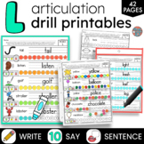 L - No Prep Articulation Drill Homework Printables