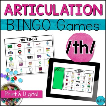 Preview of TH Articulation Game: /th/ BINGO for Speech Therapy | Print and Digital