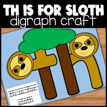 Preview of TH Digraph Letter Craft | th is for sloth ending sound printable craft