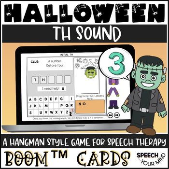 Preview of TH Sound Halloween Articulation Hangman Boom™  Cards