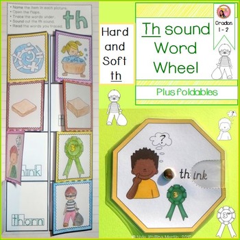 Preview of TH Sound Word Wheels and foldable worksheet