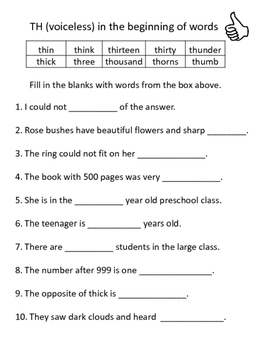 Preview of TH WORKSHEETS