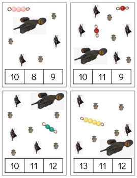 Preview of TH005 (PDF): #9-20 (beads & objects) counting\adding (multiple choice) cards