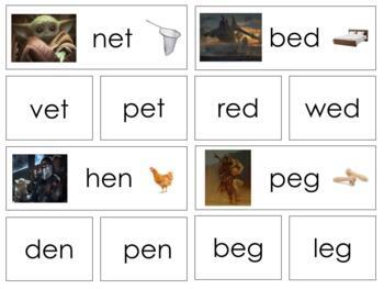 Preview of TH006 (GOOGLE): (3 parts) rhyming\word family (words to image\word ) cards