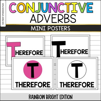 Preview of THAMO Conjunctive Adverbs Poster Set | Word Wall