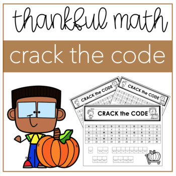 Preview of THANKFUL MATH | editable crack the code