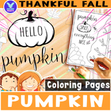 THANKFUL Pumpkin Fall Autumn Coloring Book & Writing Paper