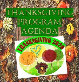 Preview of Thanksgiving Assembly "Program Agenda"  (EDITABLE/TEMPLATE)
