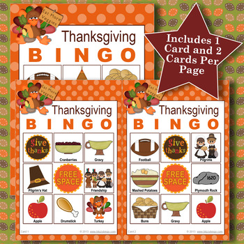 THANKSGIVING 3x3 BINGO by Blizzy Bingo | TPT