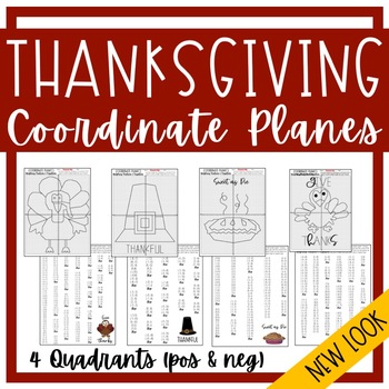 Preview of THANKSGIVING 4-Quadrant Coordinate Planes