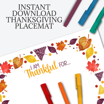 Preview of THANKSGIVING ACTIVITY, KIDS PLACEMAT, AUTUMN GRADE 1 WORKSHEET, PRE-K CRAFTS