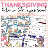 Thanksgiving Math Activities Addition Task Cards Scoot