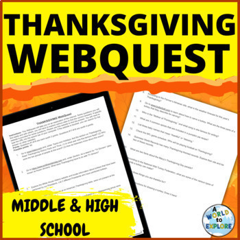Preview of THANKSGIVING Activity a Middle School ELA or History Independent Work Sub Plans