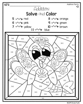 THANKSGIVING Addition Coloring Worksheets Math Turkeys in Disguise