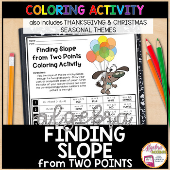Preview of Finding Slope from Two Points Math Algebra 1 Coloring Activity