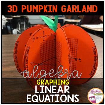 Preview of THANKSGIVING Algebra 1 Graphing Linear Equations Pumpkin Garland Math Activity