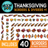 THANKSGIVING BORDERS & Page Dividers - Doodle Holiday Borders