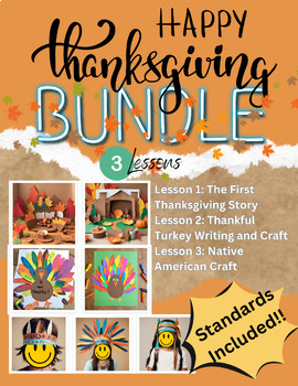 Preview of THANKSGIVING BUNDLE - 3 Lessons with History, Writing, and Crafts with all 3!