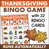 THANKSGIVING Bingo Game Fun Thanksgiving Activities Kinder