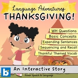 THANKSGIVING, Boom Cards Speech Therapy, WH Questions, Tha
