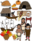 THANKSGIVING CLIP ART * COLOR AND BLACK AND WHITE