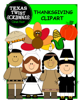 Preview of THANKSGIVING CLIPART {Texas Twist Scribbles}