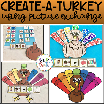 Preview of THANKSGIVING CREATE A TURKEY, USING PICTURE EXCHANGE (AAC SPEECH THERAPY)