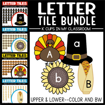 Preview of THANKSGIVING Clipart BUNDLE Alphabet Letter Clipart Tiles 