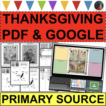 Preview of THANKSGIVING DAY Celebration 1903 & 1904 Cartoon Primary Sources (PDF & DIGITAL)