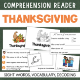 1st Grade THANKSGIVING Reading Comprehension Thanksgiving 