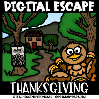 Preview of Thanksgiving Escape Room Math & ELA Digital Activities