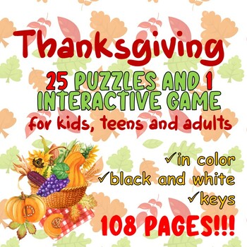 Printable Thanksgiving Games (fun for adults, teens, and older kids)