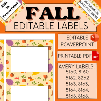 Preview of THANKSGIVING FALL Editable Labels Tags (Avery 5160, 5162, 5163, 5164, 5168)