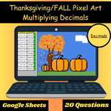 THANKSGIVING FALL PIXEL ART - Multiply Decimals Digital Wo