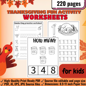 Preview of fall and thanksgiving fun packet,fall maze,fall pumpkin puzzle,fall tracing line