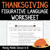 THANKSGIVING Figurative Language Worksheet