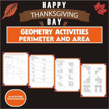 Preview of THANKSGIVING GEOMETRY Activities (Perimeter and Area )