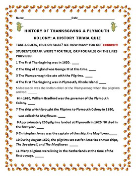 Thanksgiving History Facts and Trivia