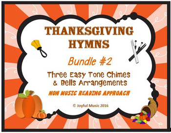 Preview of THANKSGIVING HYMNS  3 Easy Chimes & Bells Arrangements BUNDLE #2